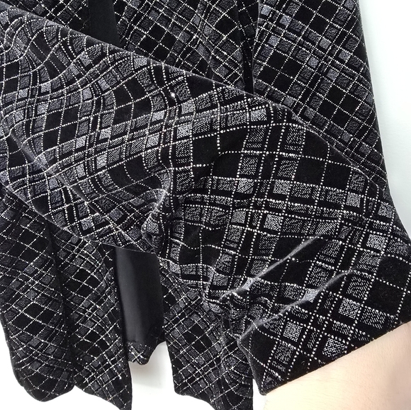 Vtg Jacket Womens 14/16 W Black Velvet Sparkle Dressy Preppy Clueless Academia - Picture 4 of 11